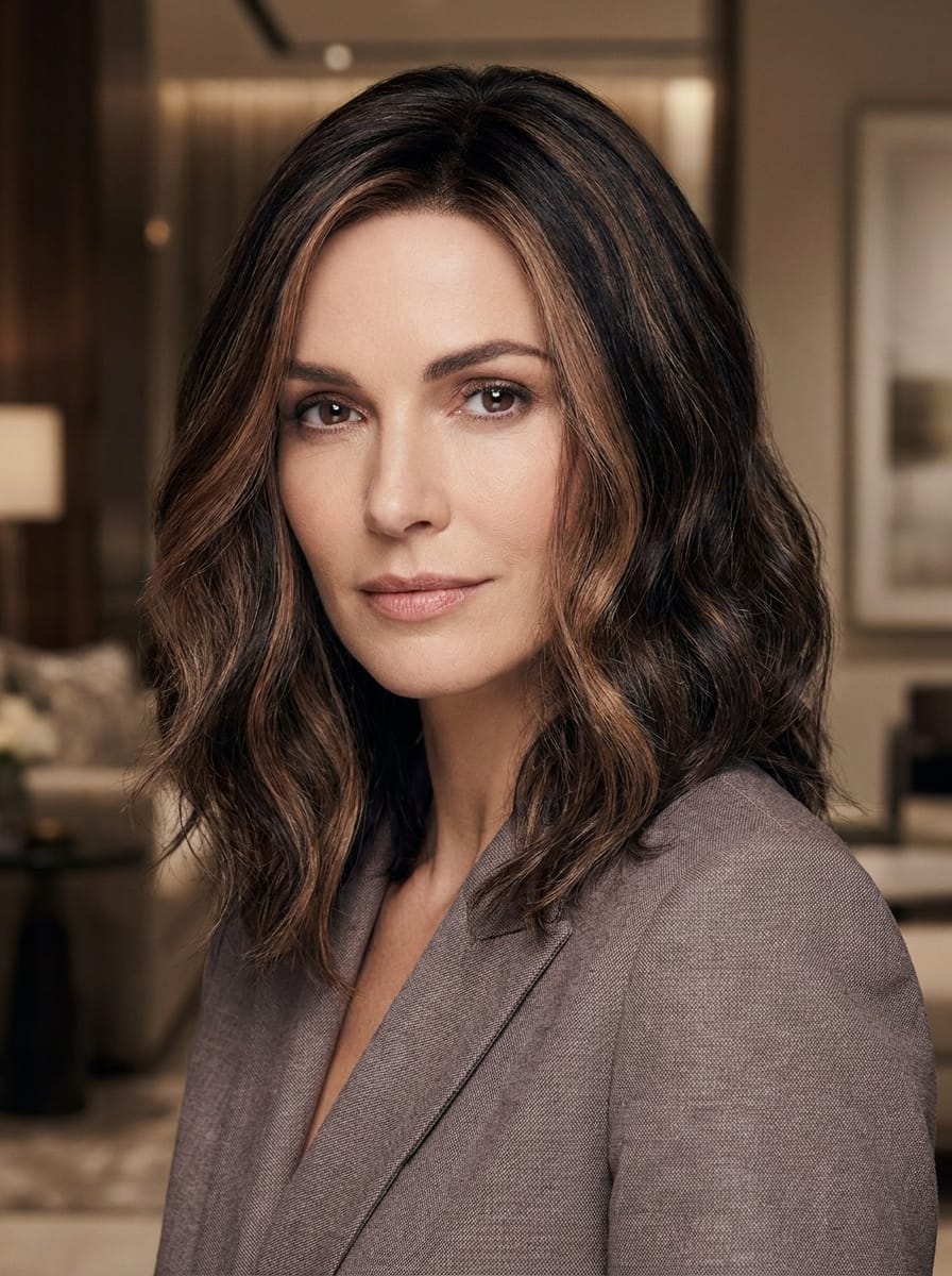 Dimensional Brunette mit zweifarbigem Kontrast - Zweifarbige Haarfarbe